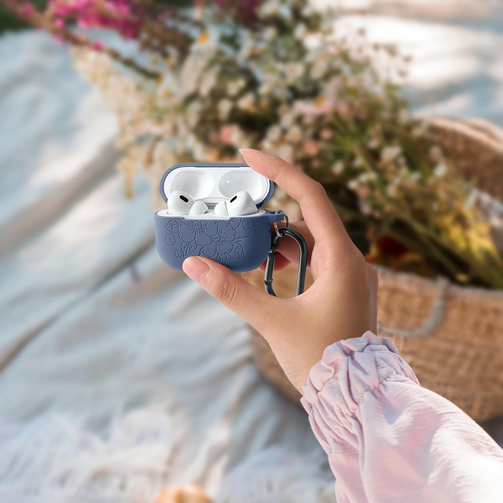 Amazon | IMIVIO フラワー刻印ソフトシリコンケース AirPods Pro 第2